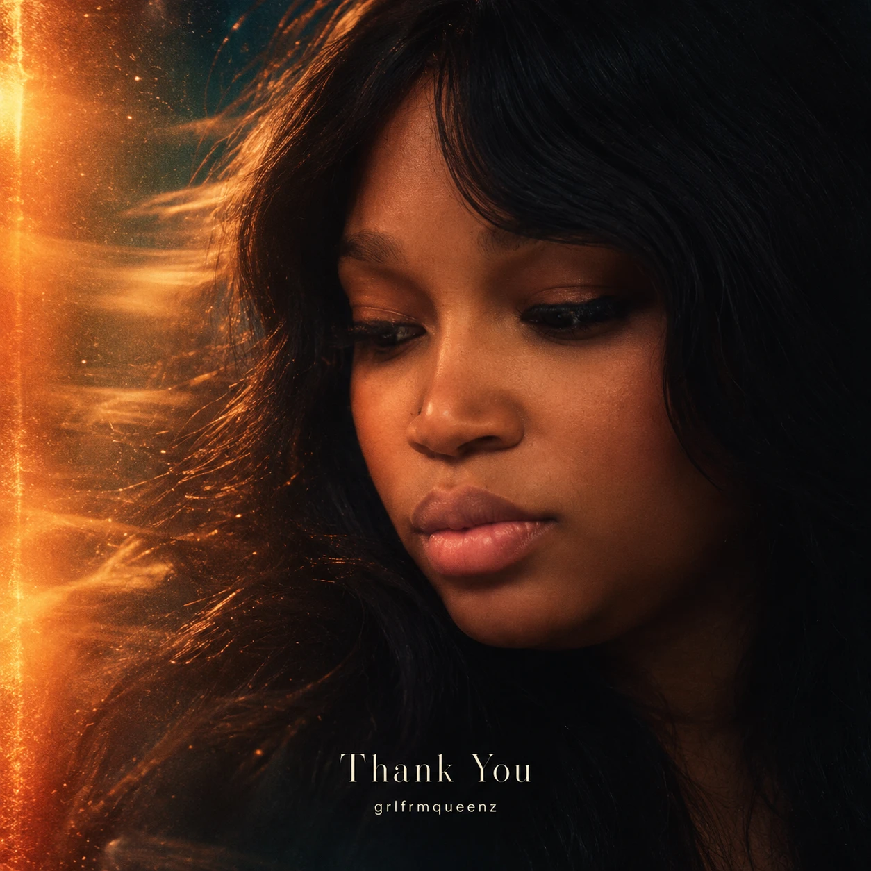Thank You artwork: grlfrmqueenz in warm copper light and deep shadow